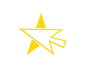 Sticker - Star and cursor with yellow light colors