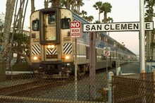 Railway System In The Coastal San Clemente City In The USA During Sunset