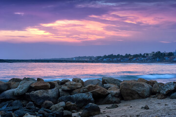 Wall Mural - The Indian Ocean coastline in Kanyakumari, Tamilnadu,