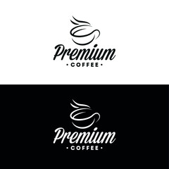 Wall Mural - Premium coffee. Creative logo. Isolated on white