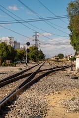 Poster - Vertical shot of train rails in Mexico