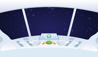 spaceship inside space stars universe background. view of the galaxy from a shuttle's illuminator. s