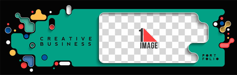 Wall Mural - modern abstract ad, web banner & header layout template.