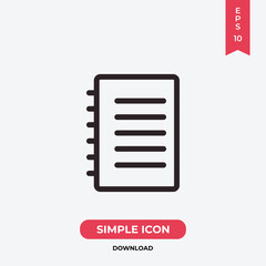 Sticker - Notebook icon vector. Notepad sign