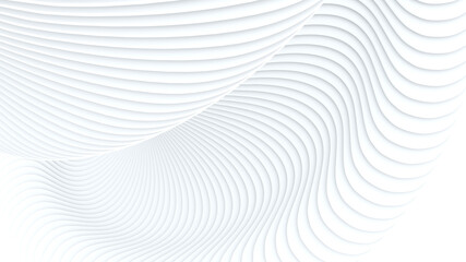 Wall Mural - White abstract background with waves. Creative Architectural Concept