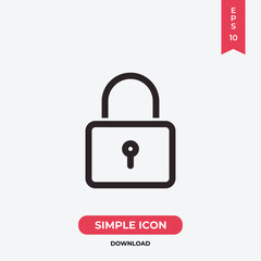 Poster - Lock icon vector. Padlock sign