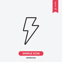 Poster - Flash icon vector. Lightning sign