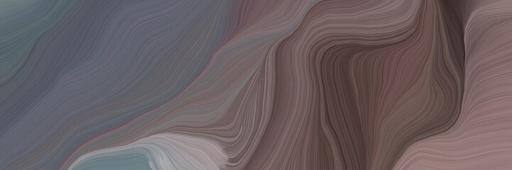 Poster - unobtrusive header with elegant modern curvy waves background illustration with dim gray, dark gray and old mauve color