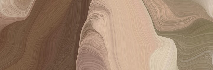 Aufkleber - unobtrusive colorful modern soft curvy waves background design with pastel brown, pastel gray and tan color