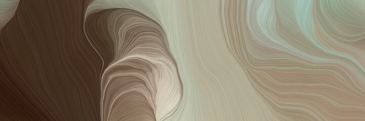 Leinwandbilder - unobtrusive header with colorful modern waves background illustration with rosy brown, very dark pink and pastel brown color