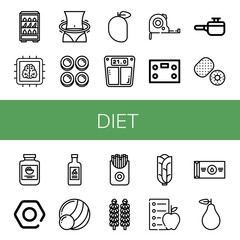 Canvas Print - diet simple icons set