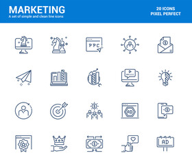 Wall Mural - flat line icons design - marketing