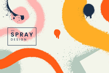 Wall Mural - Abstract vector background with spray paint texture. Colorful graffiti backdrop with blots of paint and place for text. Contemporary poster concept. Art banner design. Grunge style.