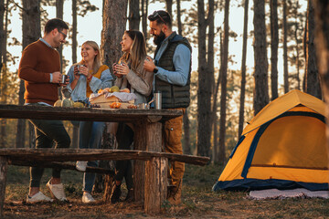 Spending a day with the friends outdoors