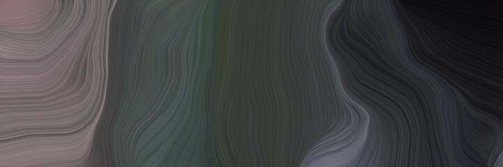 Leinwandbilder - unobtrusive banner with elegant smooth swirl waves background design with dark slate gray, gray gray and dim gray color