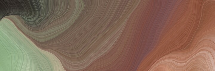 Aufkleber - inconspicuous elegant modern soft swirl waves background illustration with pastel brown, dark sea green and very dark blue color