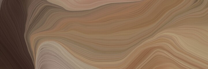 Poster - unobtrusive colorful contemporary waves illustration with pastel brown, very dark violet and rosy brown color