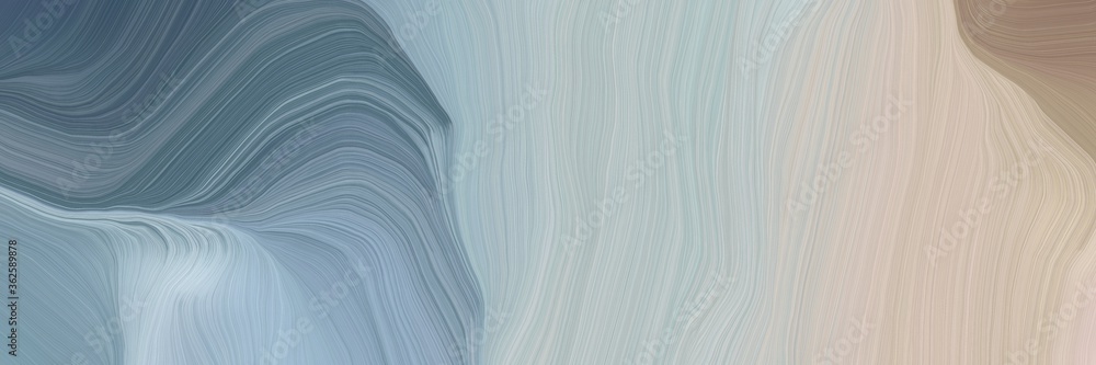 unobtrusive header with colorful elegant curvy swirl waves background illustration with silver, dim gray and light slate gray color - obrazy, fototapety, plakaty 