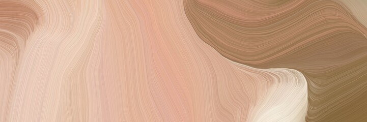 Wall Mural - inconspicuous header with elegant modern soft swirl waves background illustration with tan, pastel brown and rosy brown color