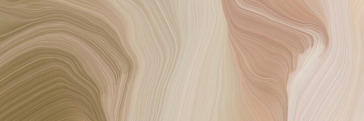 Aufkleber - inconspicuous banner with elegant smooth swirl waves background design with tan, pastel brown and light gray color