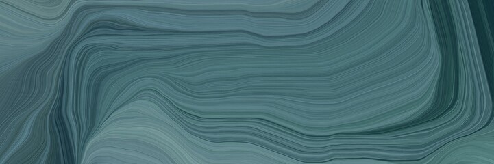 Aufkleber - unobtrusive banner with colorful abstract waves illustration with teal blue, very dark blue and light slate gray color