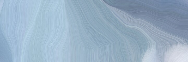 Leinwandbilder - inconspicuous banner with colorful modern curvy waves background illustration with pastel blue, slate gray and light gray color