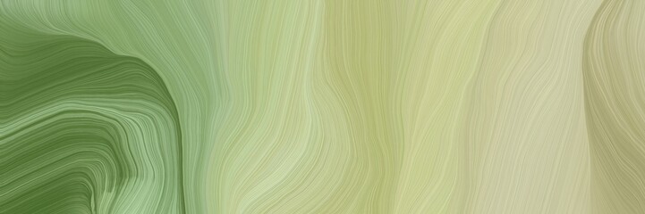 Aufkleber - inconspicuous banner with elegant modern curvy waves background design with tan, dark olive green and gray gray color