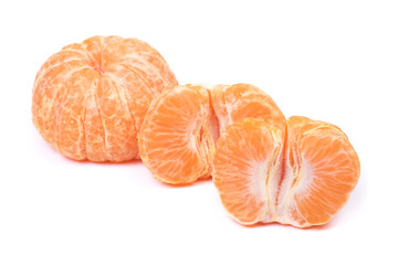 Wall Mural - Fresh peeled mandarin isolated