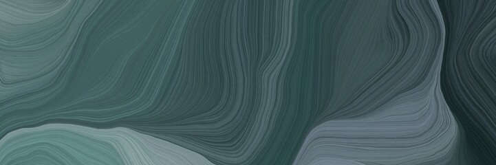 Aufkleber - unobtrusive banner with colorful elegant curvy swirl waves background design with dark slate gray, light slate gray and very dark blue color