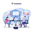 © inspiring.team - IT education concept. Student write software and create code