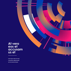 Poster - vector background.color vector shapes on dark background