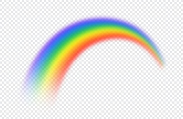 rainbow icon. iridescent arch isolated on transparent background. colorful realistic rainbow. color 