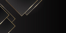 Elegant Black Gold Background With Overlap Layer