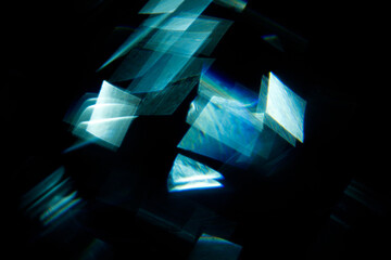 Aufkleber - Easy to add lens flare effects for overlay designs or screen blending mode to make high-quality images. Abstract sun burst, digital flare, iridescent glare over black background.