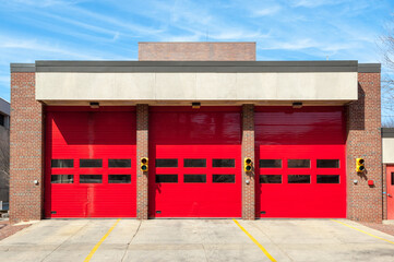 Fire department engine 8 on Arch and 4th streets in the Old City of Philadelphia, USA