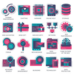 Wall Mural - set vector icons with elements for mobile concepts and web apps. business and marketing, programming