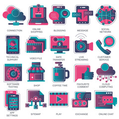 Wall Mural - set vector icons with elements for mobile concepts and web apps. business and marketing, programming