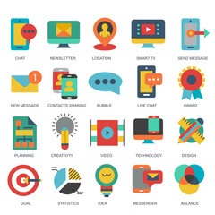 Wall Mural - Business and marketing, programming, data management, internet connection, social network, computing, information. Flat vector illustration	