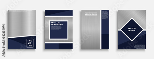 Fotografía Set of vector stylish metallic covers, templates, backgrounds, placards, brochures, banners, flyers and etc