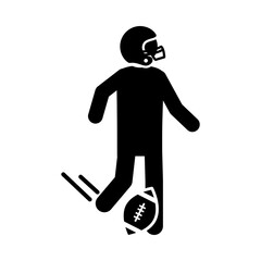 Wall Mural - american football player with ball game sport professional and recreational silhouette design icon