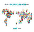 © Amar Tanveer - World Population Day, map made form people background, poster, vector illustration