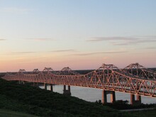Mississippi Bridge Against Sky During Sunset