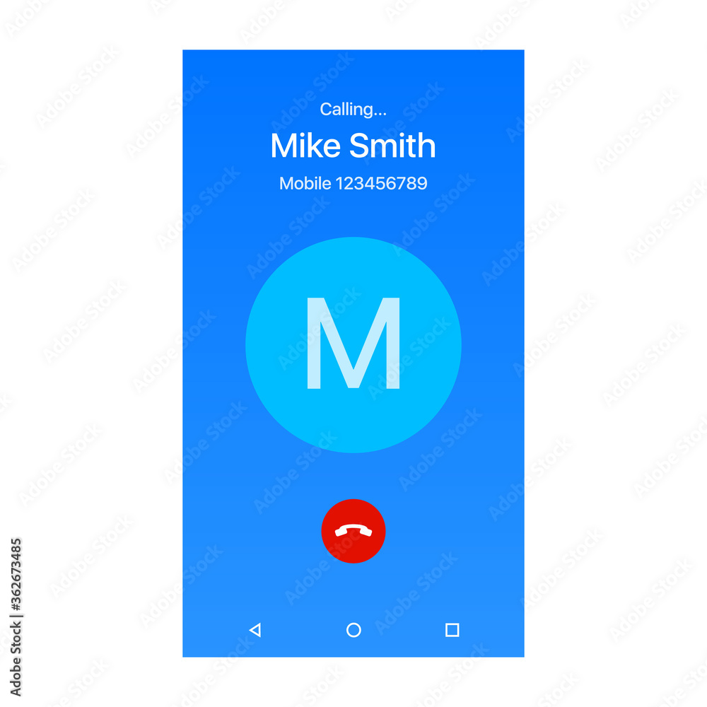 Simple Call Screen Smartphone Call Screen Interface Vector Illustration. Call Screen ...
