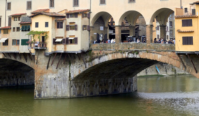 The Ponte Vecchio in Florence and the Arno river