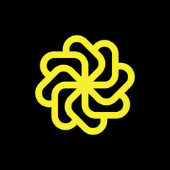 Wall Mural - Yellow Flower logo design vector