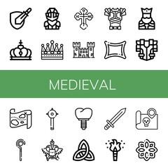 Sticker - Set of medieval icons