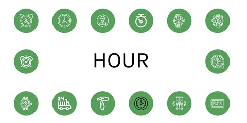 Canvas Print - Set of hour icons