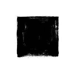 Wall Mural - black rough edge vector square box. black painted square or rectangular shape. hand drawn brush stro