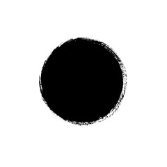 Wall Mural - black paint vector circle. hand painted ink blob, round button, grunge dot. hand drawn grunge circle