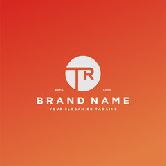 letter TR logo design vector